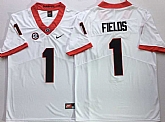 Georgia Bulldogs 1 Justin Fields White Nike College Football Jersey (1),baseball caps,new era cap wholesale,wholesale hats